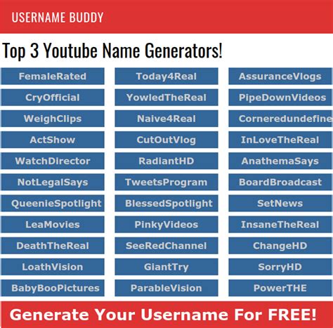 youtube channel username generator.